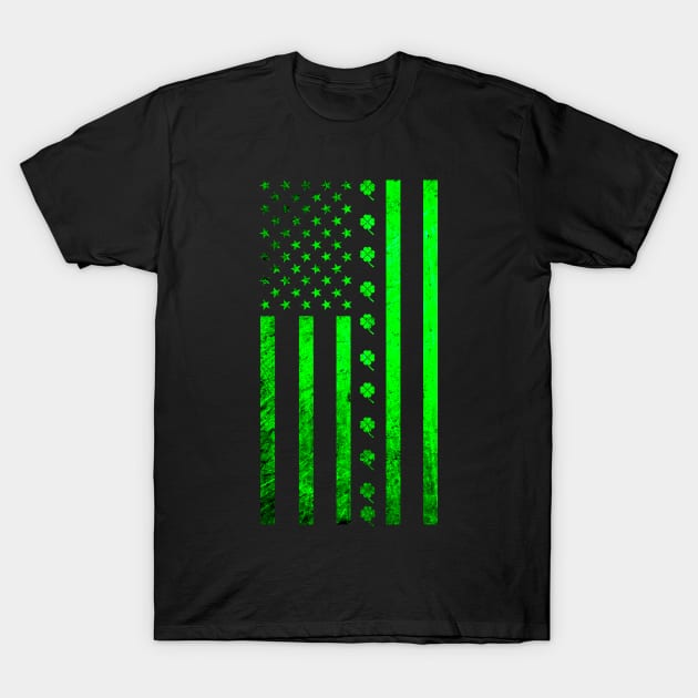 Saint Patrick's Day Irish American Flag T-Shirt by Scar